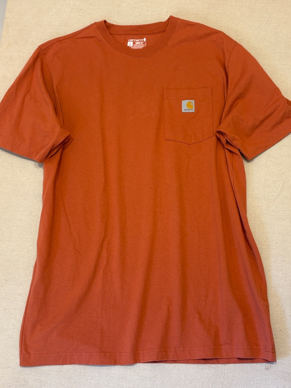 Carhartt Short-Sleeve Pocket Tee in Brick Orange